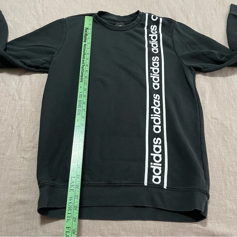 Adidas Black and White Crewneck Sweatshirt Size Large Long Streetwear Arhletic